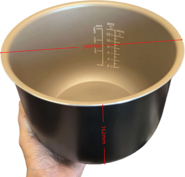 Philips Schnellkochtopf Innentopf Ersatzteil für Reiskocher, Durchmesser: 24,0 cm, Breite: 24,0 cm, Tiefe: 16,2 cm, Volumen: 6 l - Bild 1