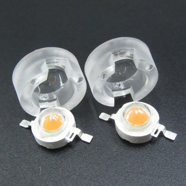 10 Stück Hochleistungs-IR-LED-Linsen-Set aus transparentem PMMA mit 13 mm Durchmesser und 15-100 Grad Abstrahlwinkel für 1W/3W/5W CCTV-Monitorleuchten - Bild 1