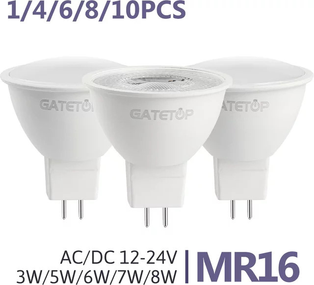 MR16 LED-Strahlerlampe GU5.3 mit 600lm und 6W, weiß, AC/DC 12V 24V Ersatz für Halogenlampen - Bild 1