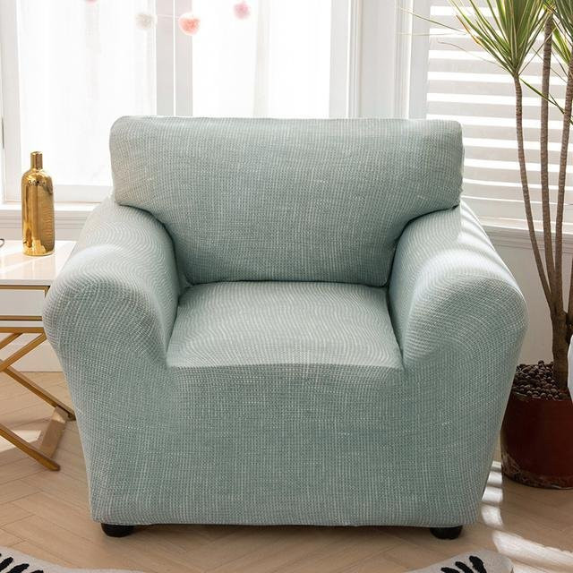 Housmife Elastischer Sesselbezug in Türkis mit Grafikdesign, Rutschfester Möbelschutz für 1-Sitzer, Breite: 90-140 cm - Bild 1