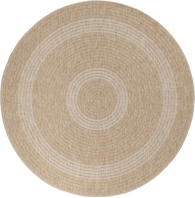 Ayyildiz Teppich COMILLA rund in Beige mit Flachgewebe, Durchmesser: 120 cm - Bild 1