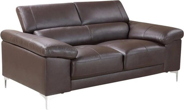 Vente-unique Ledersofa Solange in Schokobraun, Breite: 176 cm - Bild 1
