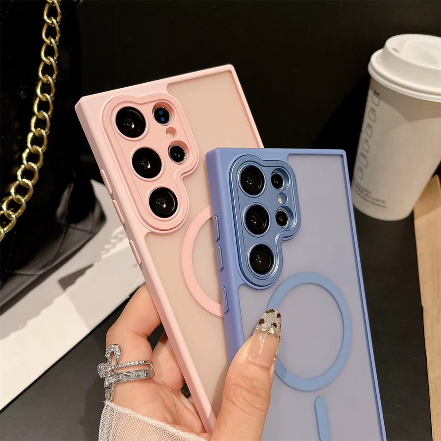 Matte Armor Translucent Magnetic Case für Samsung Galaxy S26 Ultra, S26 Plus und S26 mit MagSafe Wireless Charging Unterstützung, stoßfeste Abdeckung in Transparent oder Weiß - Bild 1