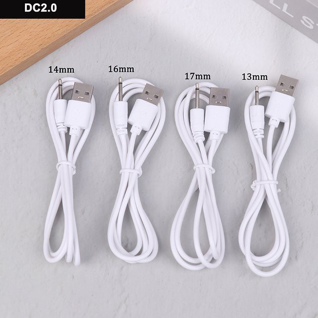 USB DC 2,5mm 1A Ladegerät Kabel in Weiß für wiederaufladbare Massagegeräte und Vibratoren - Bild 1