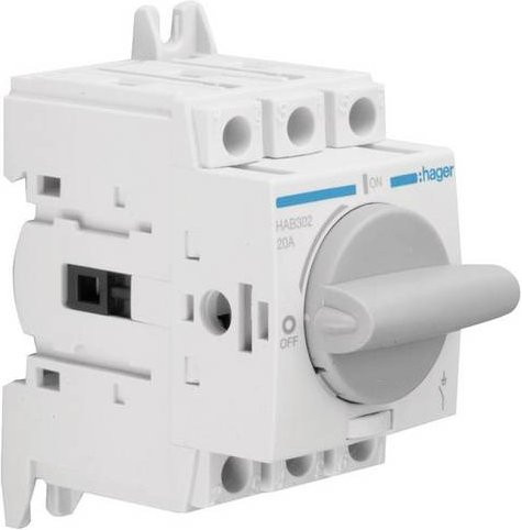 Hager HAB302 Lasttrennschalter 3polig 20A 415V in Weiß - Bild 1