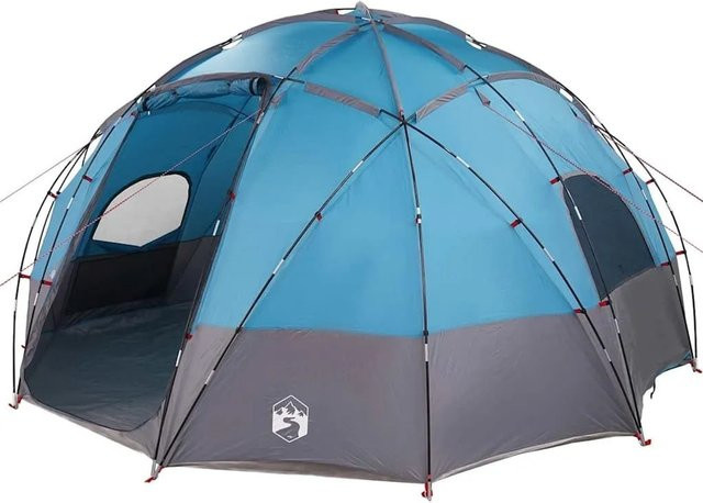 vidaXL Campingzelt mit Dach in Blau aus Polyester, B/T/H: 475 x 475 x 235 cm - Bild 1