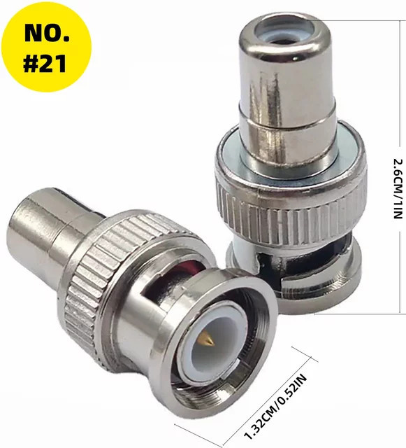 4er-Set QXNY BNC auf RCA Adapter Set, silber, lötlose Konverter für CCTV-Kameras, Überwachung und Radio-Antennen - Bild 1