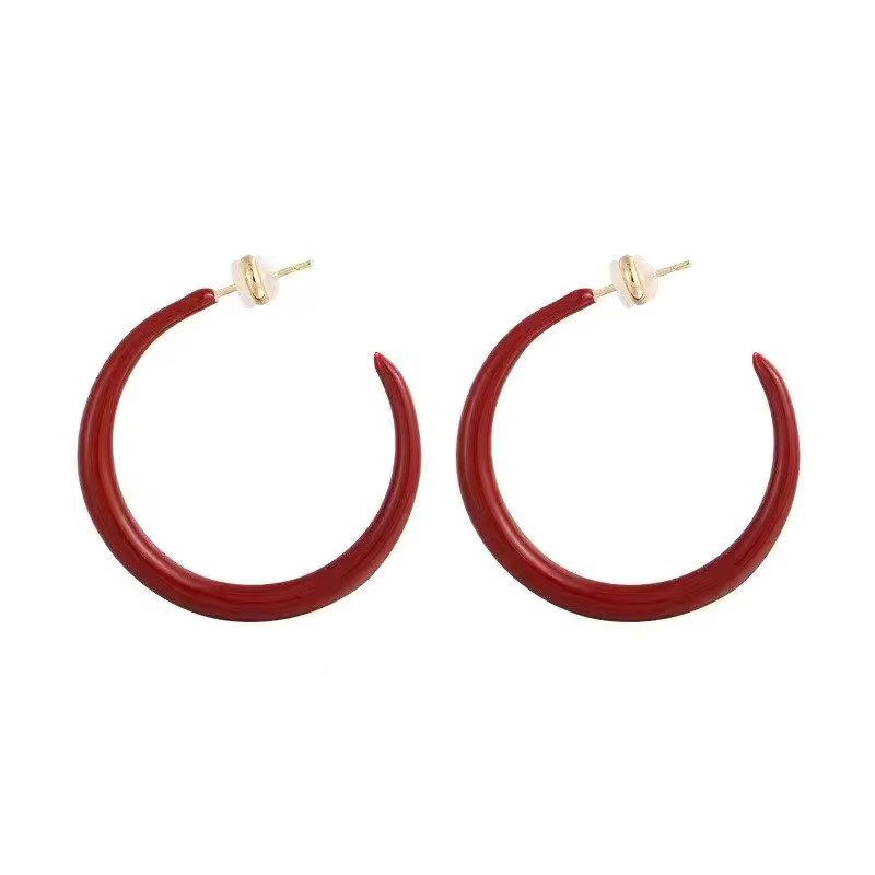 Taoya Hängeohrringe, Emaille, Weinrot, Damen - Bild 6