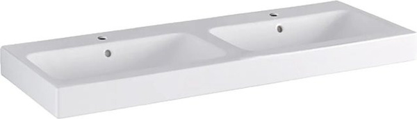 Geberit Doppelwaschbecken iCon in Weiß aus Keramik mit 2 Waschschalen, Breite: 120 cm