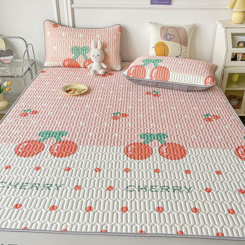 Your Warm Home Kühlendes Bettset aus Eis-Seide und Naturlatex mit Spannbettlaken und Kissenbezügen, 2er Set, B: 90 cm, L: 200 cm, atmungsaktiv und antibakteriell - Bild 1