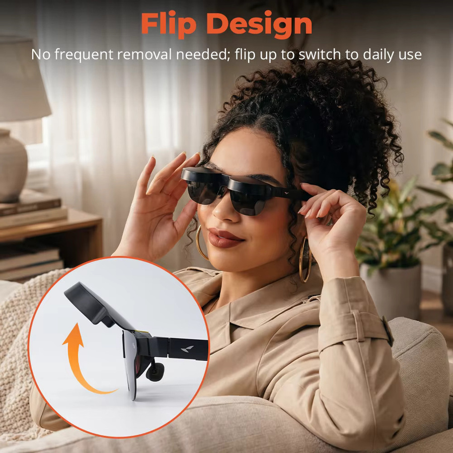 HiBloks Gegenlichtblende in Schwarz für RayNeo Air3, Air3s Pro, Air4 und Air 4 Pro Brillen mit wendbarer Abdeckung - Bild 4
