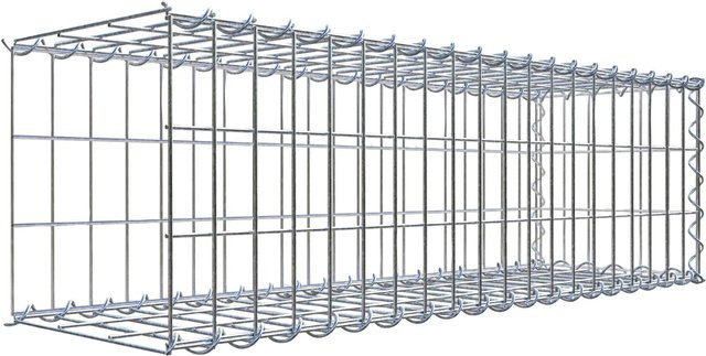 Gabiona Gabione-Anbaukorb Typ 2 aus Stahl, silbergrau, Maschenweite: 5 x 10 cm, B/T/H: 30 x 30 x 100 cm - Bild 1