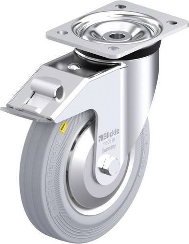 Blickle Stahlblech-Lenkrolle LK-RD 200K-FI-VLI-FA in Silber/Grau mit 200 mm Rad-Durchmesser und 350 kg Tragfähigkeit - Bild 1