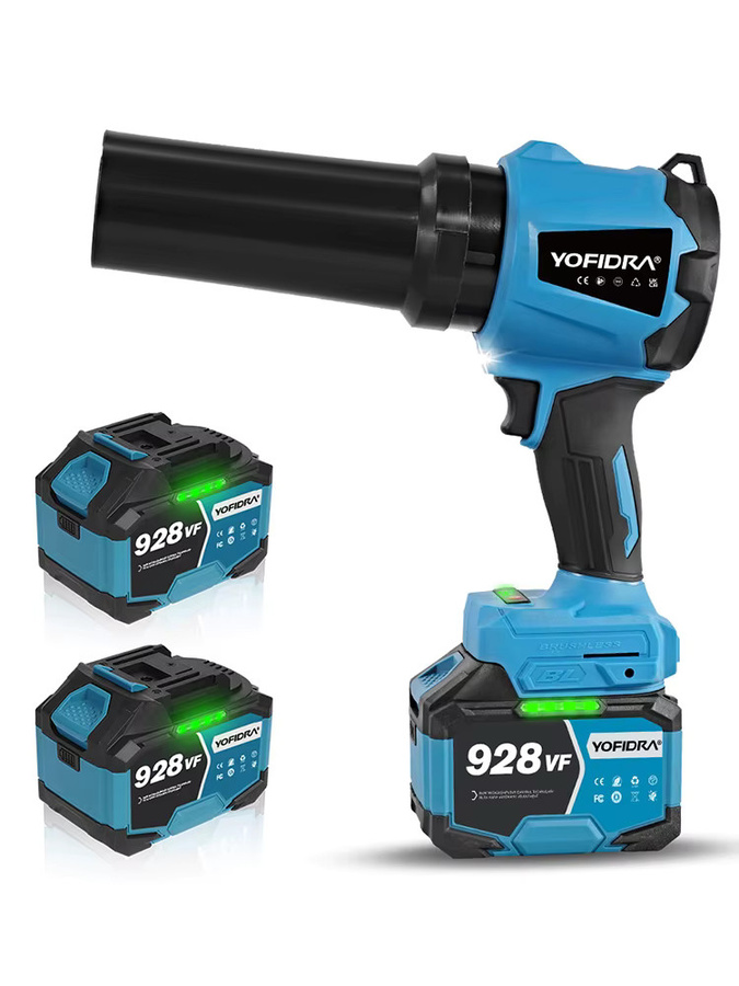 Yofidra Bürstenloser Elektrischer Turbo-Gebläseventilator 3000W Handgeführter Laubbläser und Staubblasgerät in Blau für Makita LXT 18V Akku - Bild 6