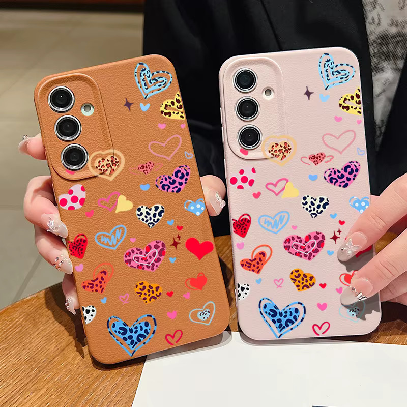 Bunte Herz Handyhülle aus weichem Silikon für Samsung Galaxy S25 S24 S23 S22 Ultra Plus FE und A-Serie in Multicolour - Bild 2