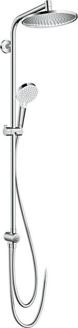 Hansgrohe Duschsystem Crometta S 240 Regendusche mit Handbrause und Duschstange in Chrom und Weiß - Bild 1