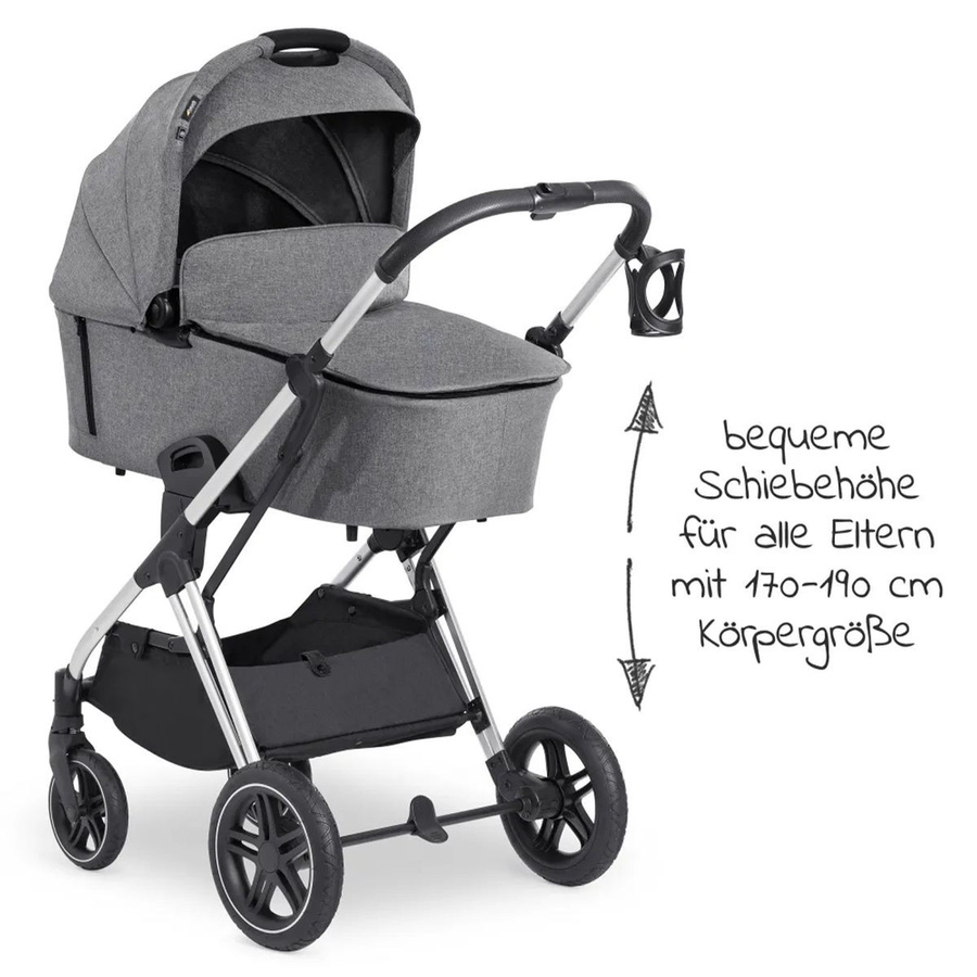 Hauck Kombi-Kinderwagen Vision X Duoset 3in1 mit Babywanne und Sportsitz in Melange Grey/Silver/Black - Bild 5