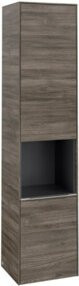 V&B Hochschrank Subway 3.0 in Silber mit Glasfront und offenem Fach, B/T/H: 40 x 36,2 x 171 cm - Bild 1