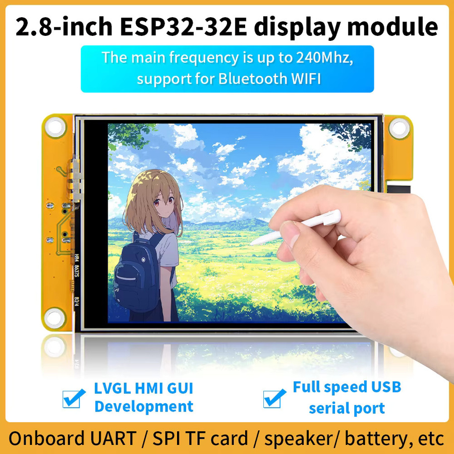 Keyestudio ESP32-WROOM-32E Smart LCD Display mit 2,8 Zoll TFT Bildschirm, LVGL, WiFi und Bluetooth für Arduino, SPI Kommunikation - Bild 5