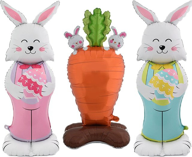 LQZZY Ostern Kaninchen Stehender Ballon für deine Osterparty Dekoration, Höhe: 152 cm (60'') oder Höhe: 117 cm (46'') - Bild 1