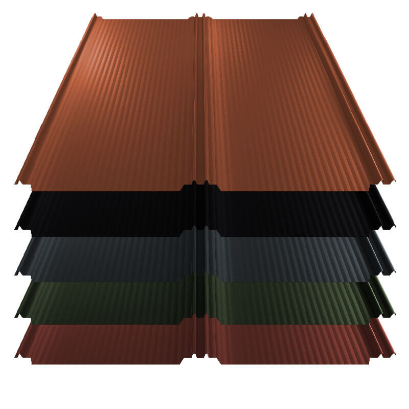 ThyssenKrupp Stehfalz T-Panel Dach aus Stahl in Nanowelle, Farbe Mehrfarbig, Materialstärke: 0,50 mm, Breite: 110 cm - Bild 1