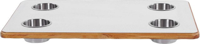 Artleeh Wohnmobil Tischplatte in Weiß mit 4 Getränkehaltern, Rechteckiges Marine Boot Desktop-Panel für Yacht und Anhänger, Breite: 60,0 cm, Tiefe: 40,0 cm - Bild 1