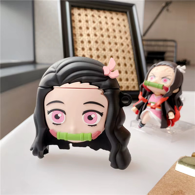 Janpe Anime Silikon Softcover für Apple Airpods Pro, 3D Cartoon Kamado Nezuko Design, Multicolour - Bild 3