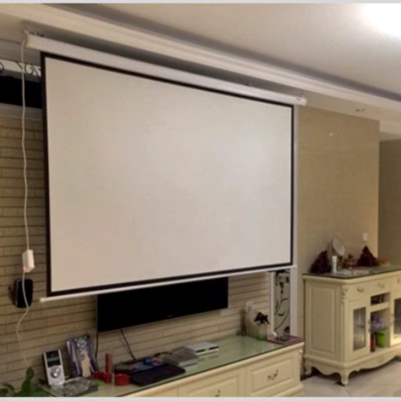 Yovanxer Elektrische Projektionsleinwand 16:9 mit Fernbedienung, Weiß, 60-100 Zoll - Bild 2