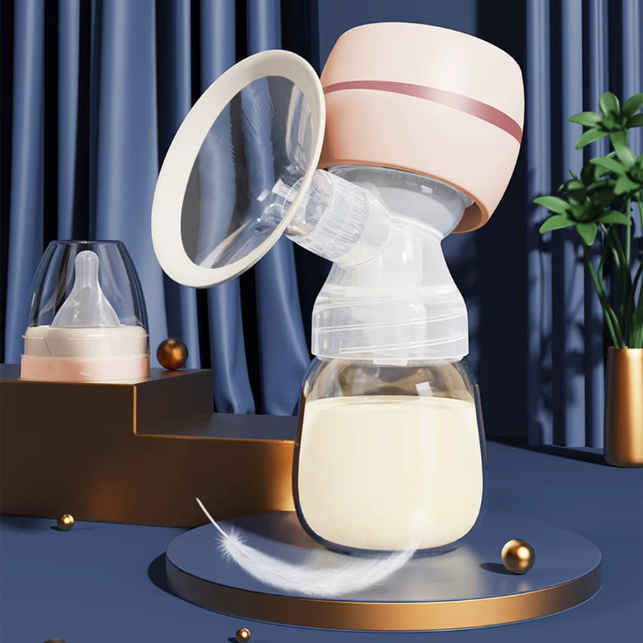 Tragbare elektrische Milchpumpe in Weiß mit LED-Bildschirm, geräuscharm, BPA-frei, inklusive 180 ml Milchflasche - Bild 2