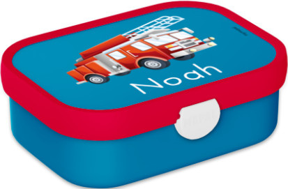 Mepal Brotdose Feuerwehr Blau mit Besteck und personalisierbarem Namen sowie Foto - Bild 1