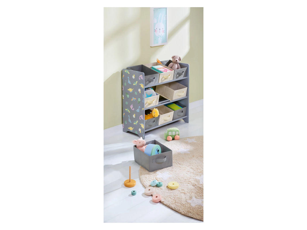 LIVARNO HOME Kinder Aufbewahrungsregal mit Dinomotiv in Grau/Weiß, B/T/H: 62,0 x 30,0 x 65,0 cm - Bild 2