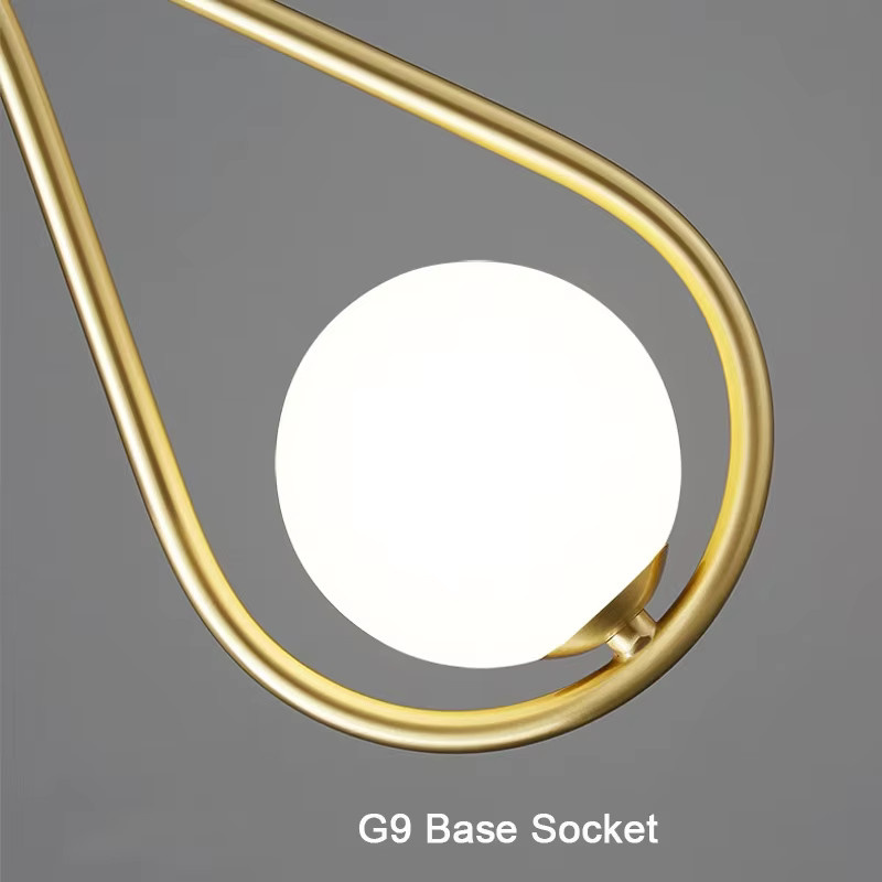 LEITELL LED-Pendelleuchte aus Kupfer und Metall in Gold/Messing mit 7 W G9-Glühbirne für Schlafzimmer und Flur - Bild 3