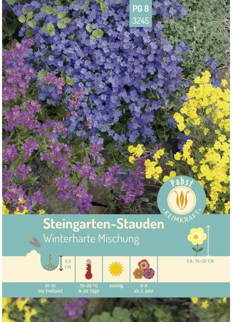 Pabst Keimkraft Steingarten-Stauden Saatgut Winterharte Mischung für Beete und Gefäße 100 g - Bild 1