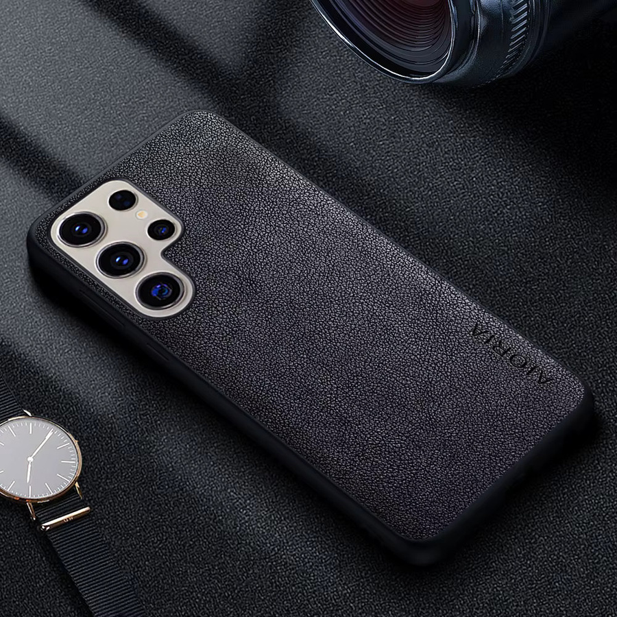 Premium Leder Handyhülle im Retro Business Style für Samsung Galaxy S25 Ultra, S25 Plus oder S25 FE in Rot - Bild 2
