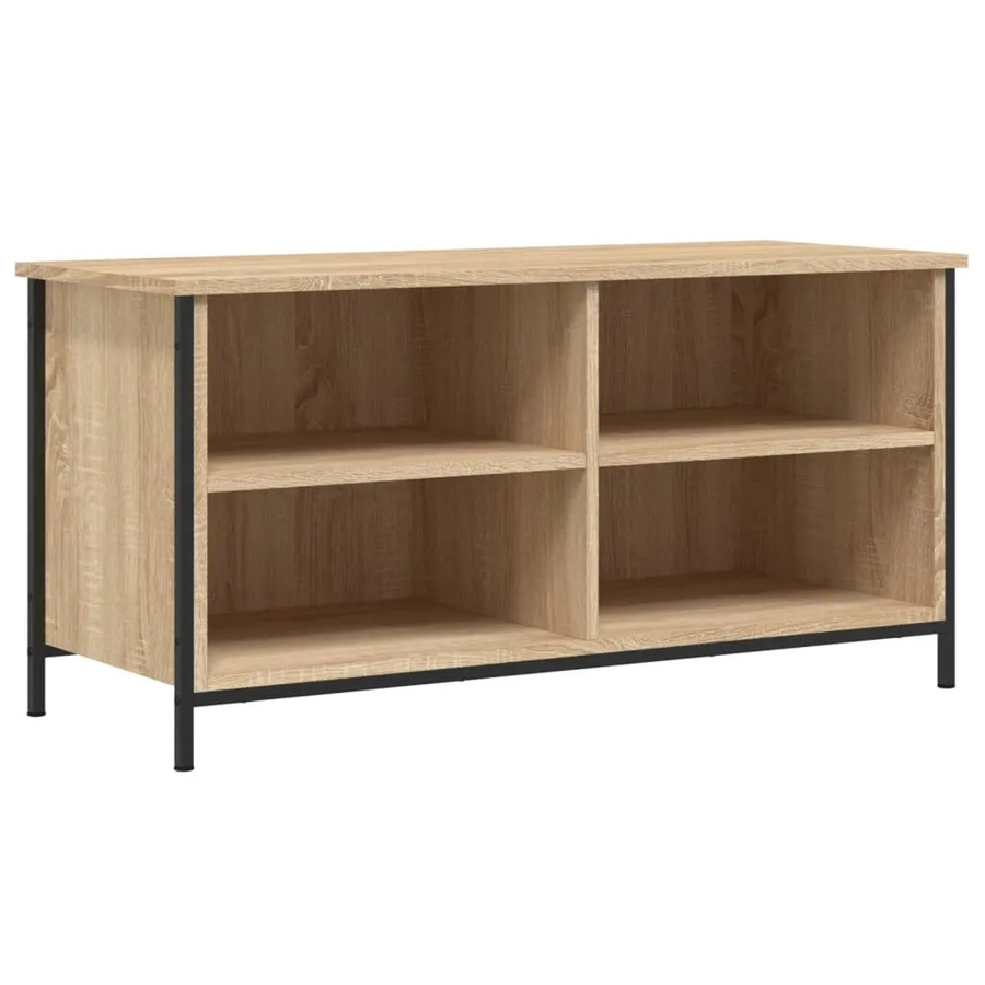 vidaXL TV-Schrank in Braun mit Medienfächern im Industriestil, B/T/H: 100 x 40 x 50 cm - Bild 2