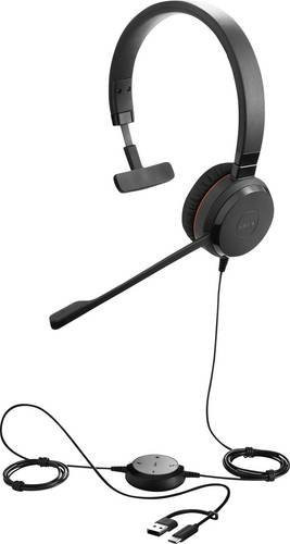 Jabra Evolve 30 II On-Ear Headset Mono Schwarz mit Noise Cancelling und USB-C, USB-A sowie 3,5 mm Jack Anschluss - Bild 2