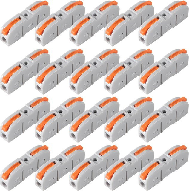 AOKIN Kabelverbinder Set mit 20 Stück, 1 Leiter, kompakte Spleißverbinder für Stromkreis-Inline, geeignet für 24–12 AWG - Bild 1