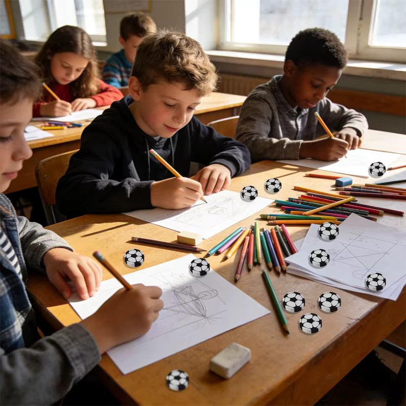 Mini-Radiergummis in Fußballform für Kinder, Mehrfarbig, Durchmesser: 2,4 cm, 10 Stück - Bild 5