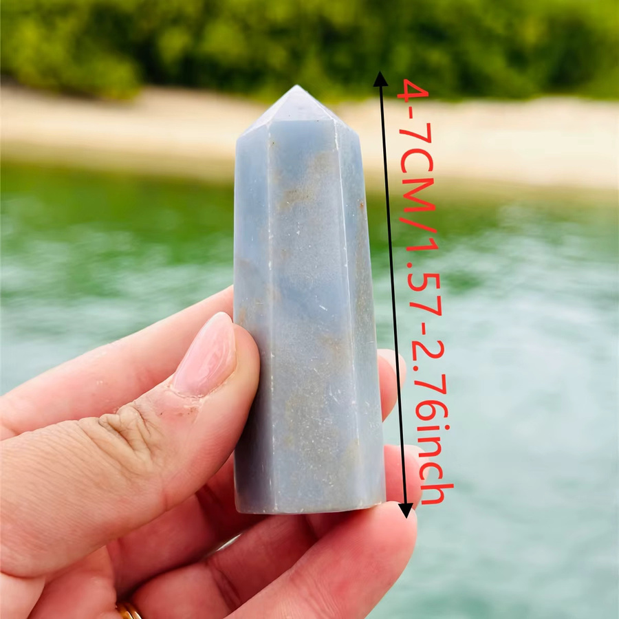 Angelit-Kristallturm von CrystalHola in Blau zur Dekoration und Schmuckherstellung - Bild 3
