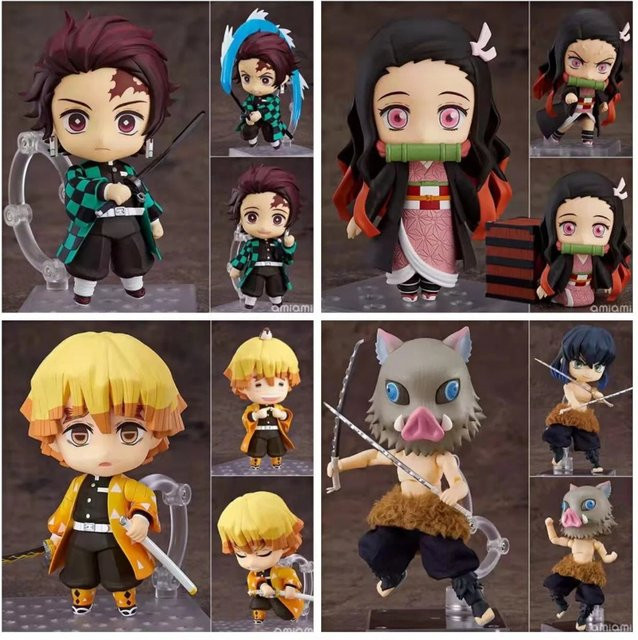 Bandai Demon Slayer Q Edition Sammelfiguren aus Ton mit Kamado Nezuko, Tanjiro und Agatsuma Zenitsu - Bild 1