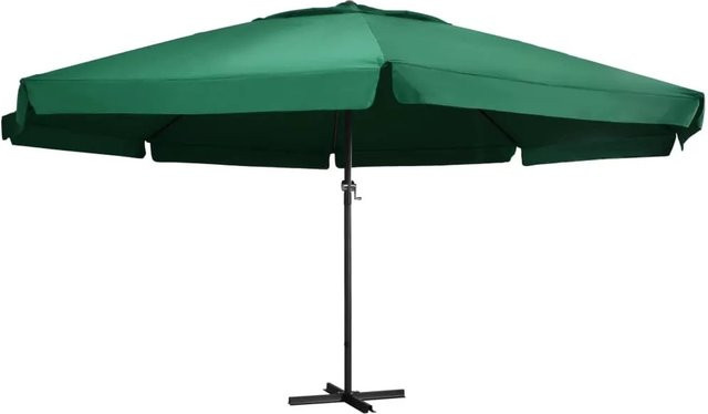 furnicato Sonnenschirm mit Aluminium-Mast in Grün mit 600 cm Durchmesser - Bild 1