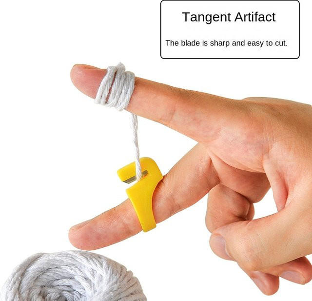 Finger-Fadenschneide-Ring als DIY-Werkzeug zum Schneiden von Nähgarn in Orange - Bild 1