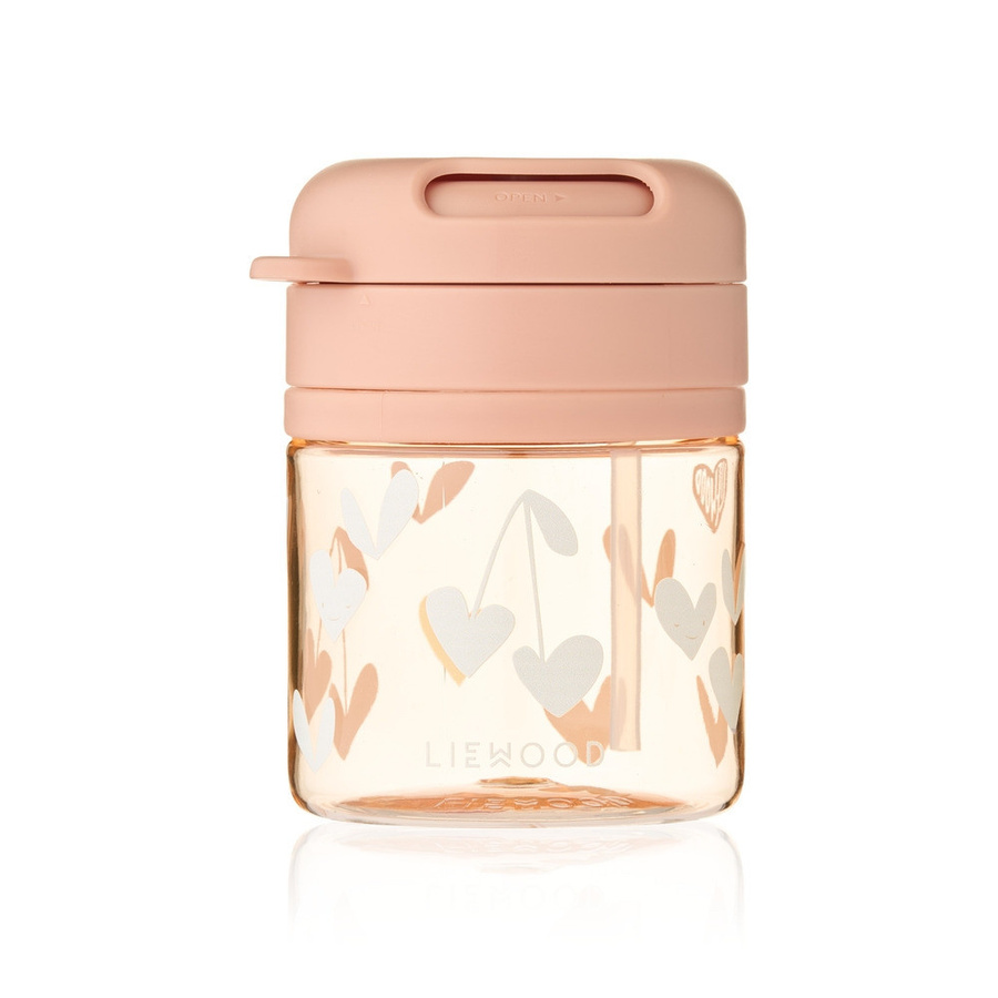 Liewood Pavia Tritan-Becher mit Strohhalm Sweethearts Pale Tuscany in Pink - Bild 1
