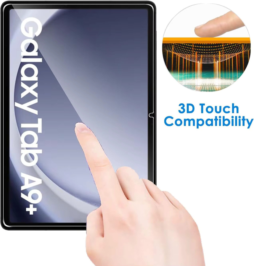 2 Stück Samsung Galaxy Tab A9 Plus 11'' 2023 SM-X210/X215 Displayschutz aus 9H gehärtetem Glas, transparent - Bild 4