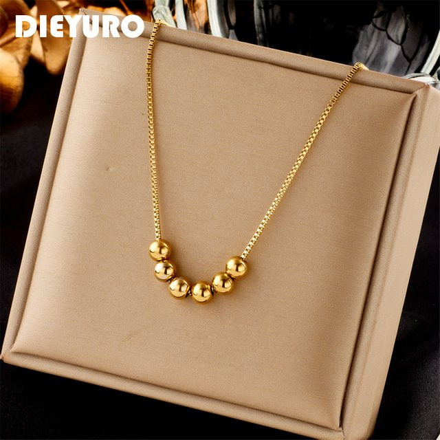 DIEYURO Halskette, Edelstahl, Gold, Perle, Damen - Bild 1