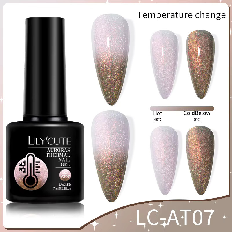 LILYCUTE Auroras Glitter Thermal Gel Nagellack, 7 ml - Bild 6