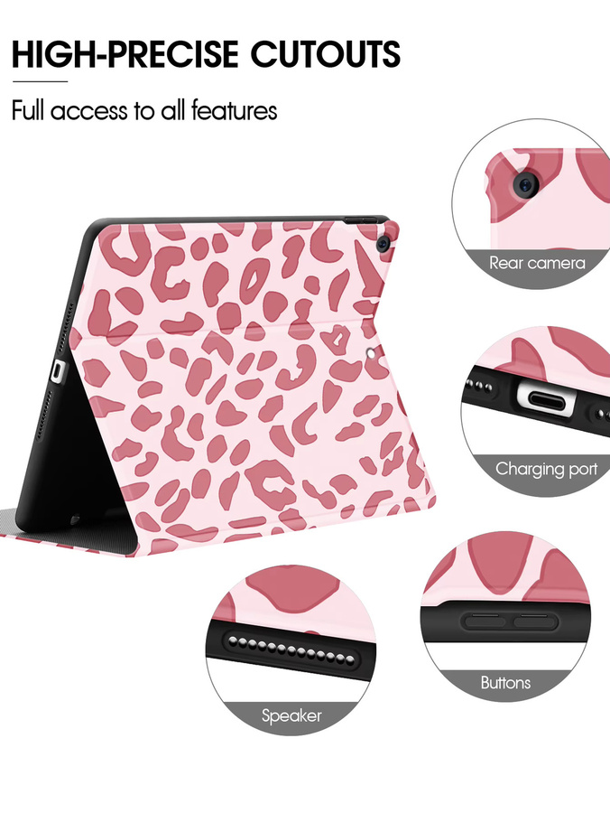 Pink Leopard iPad Hülle für Apple iPad 9./8./7. Generation 10,2 Zoll und iPad Air 4/5 mit Auto Wake/Sleep Funktion - Bild 2