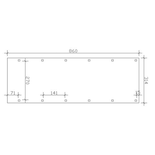 Skan Holz Carport Friesland in Nussbaum Braun B/T: 860 x 314 cm, Höhe: 241 cm - Bild 4