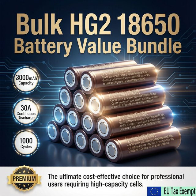 HG2 18650 Lithium-Ionen-Akku mit 3000mAh und 30A Hochstrom für Schraubendreher und DIY-Anwendungen - Bild 1