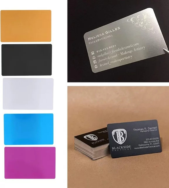 Blanko Aluminium-Visitenkarten in Schwarz für DIY-Gravur mit Laser oder CNC - Bild 1